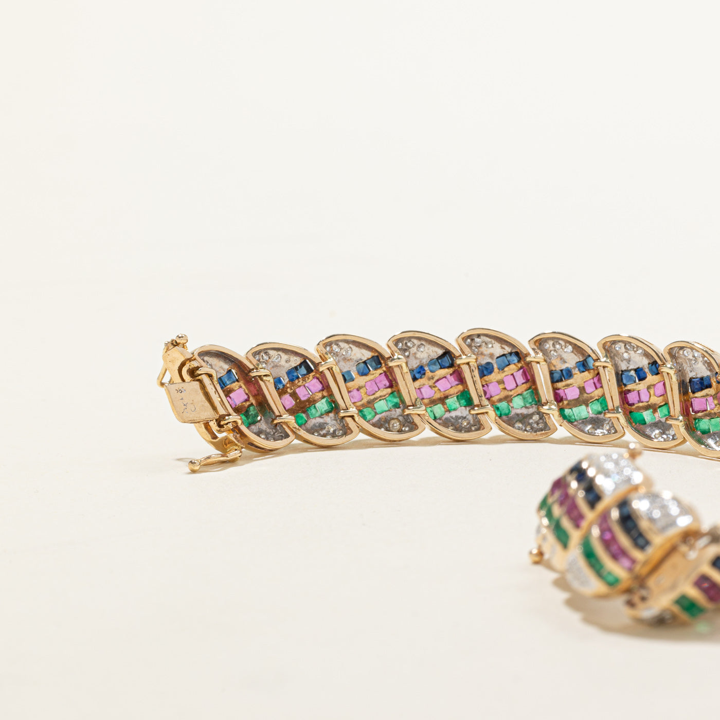14k Multi Gemstone & Diamond Bracelet | 13.88ctw, 0.92ctw