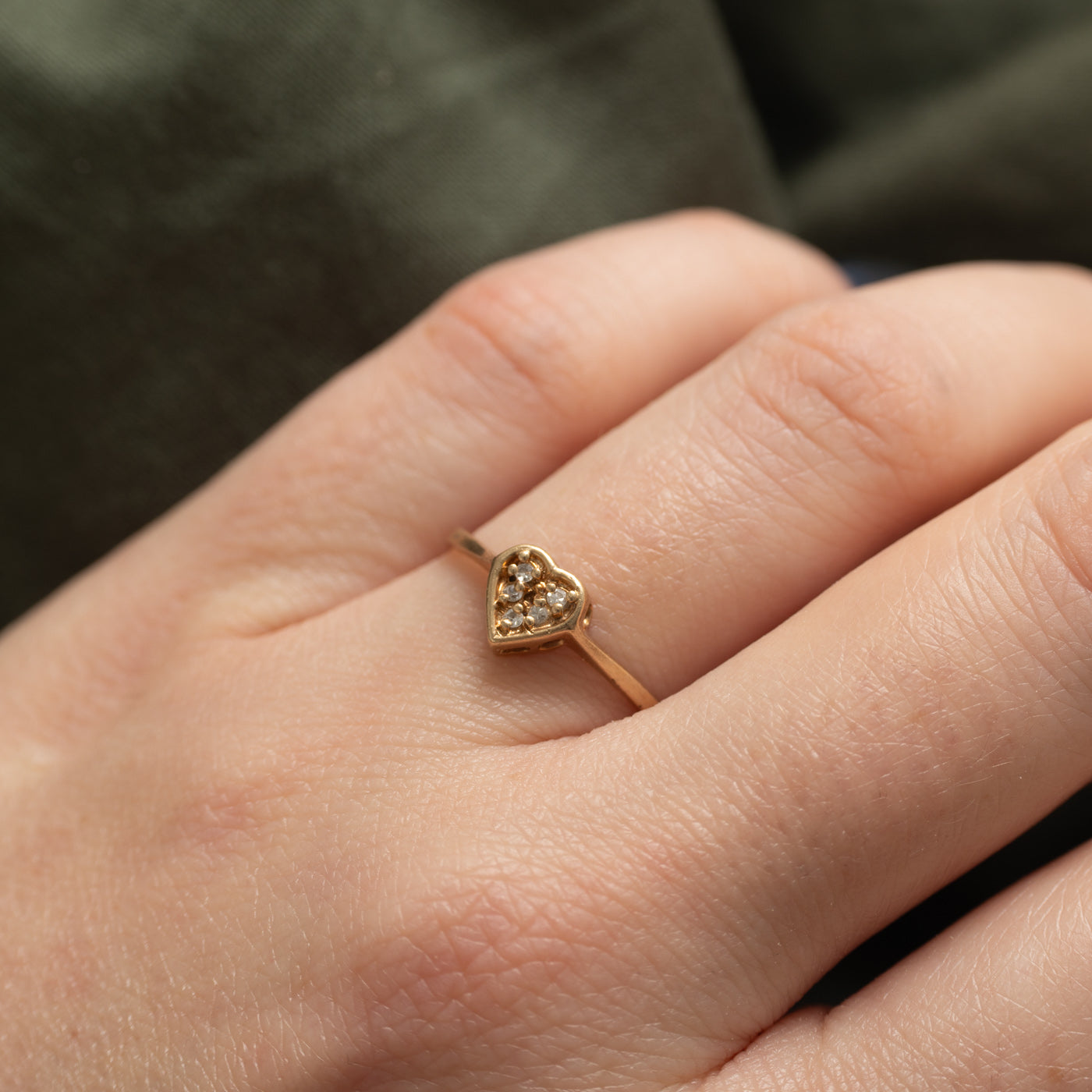 Bague cœur sertie de diamants 10 carats | Taille 7,75