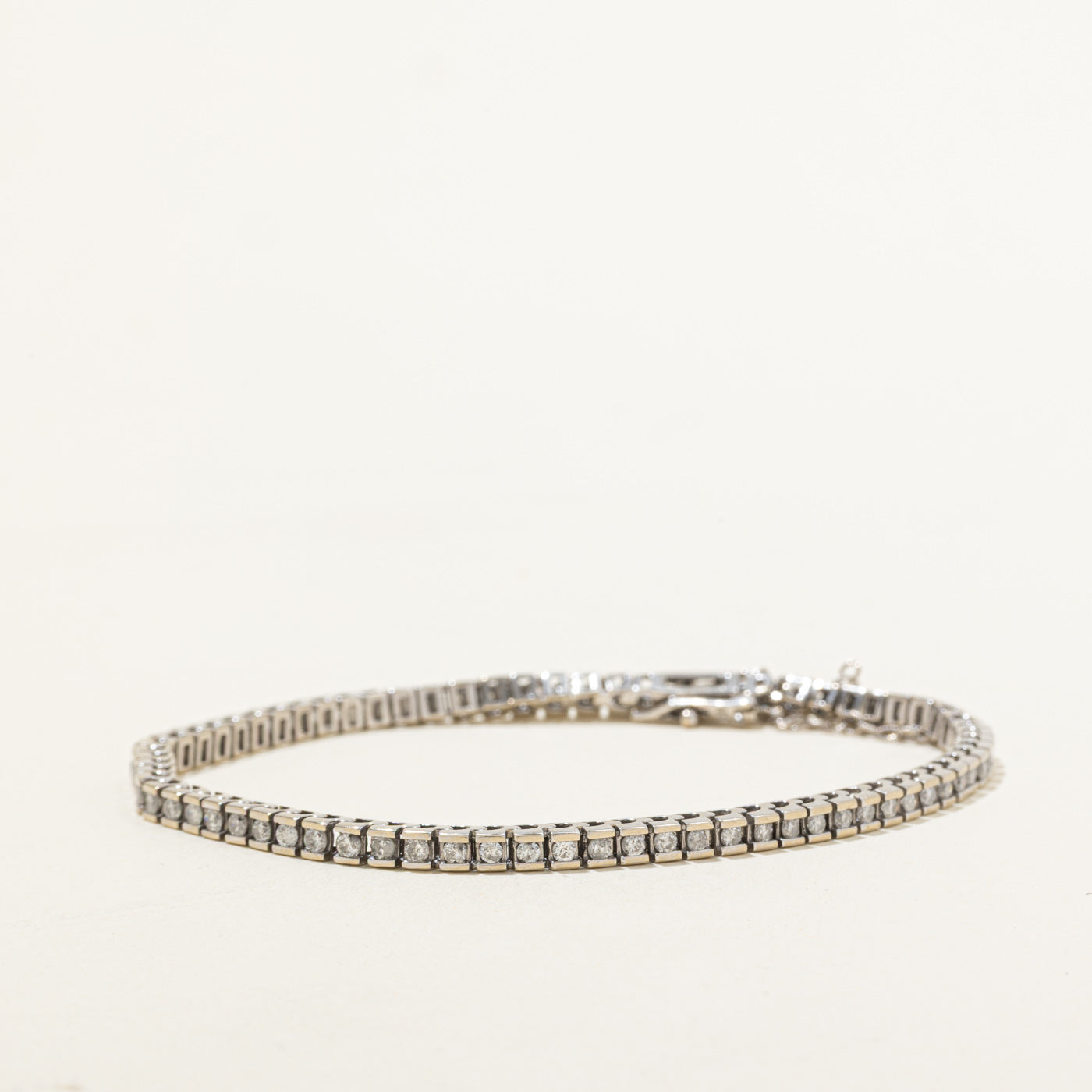 14k Channel Set Diamond Tennis Bracelet | 1.64ctw