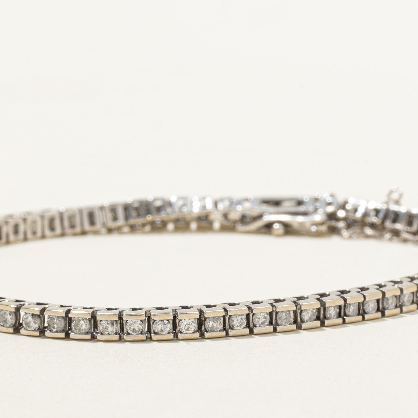 14k Channel Set Diamond Tennis Bracelet | 1.64ctw