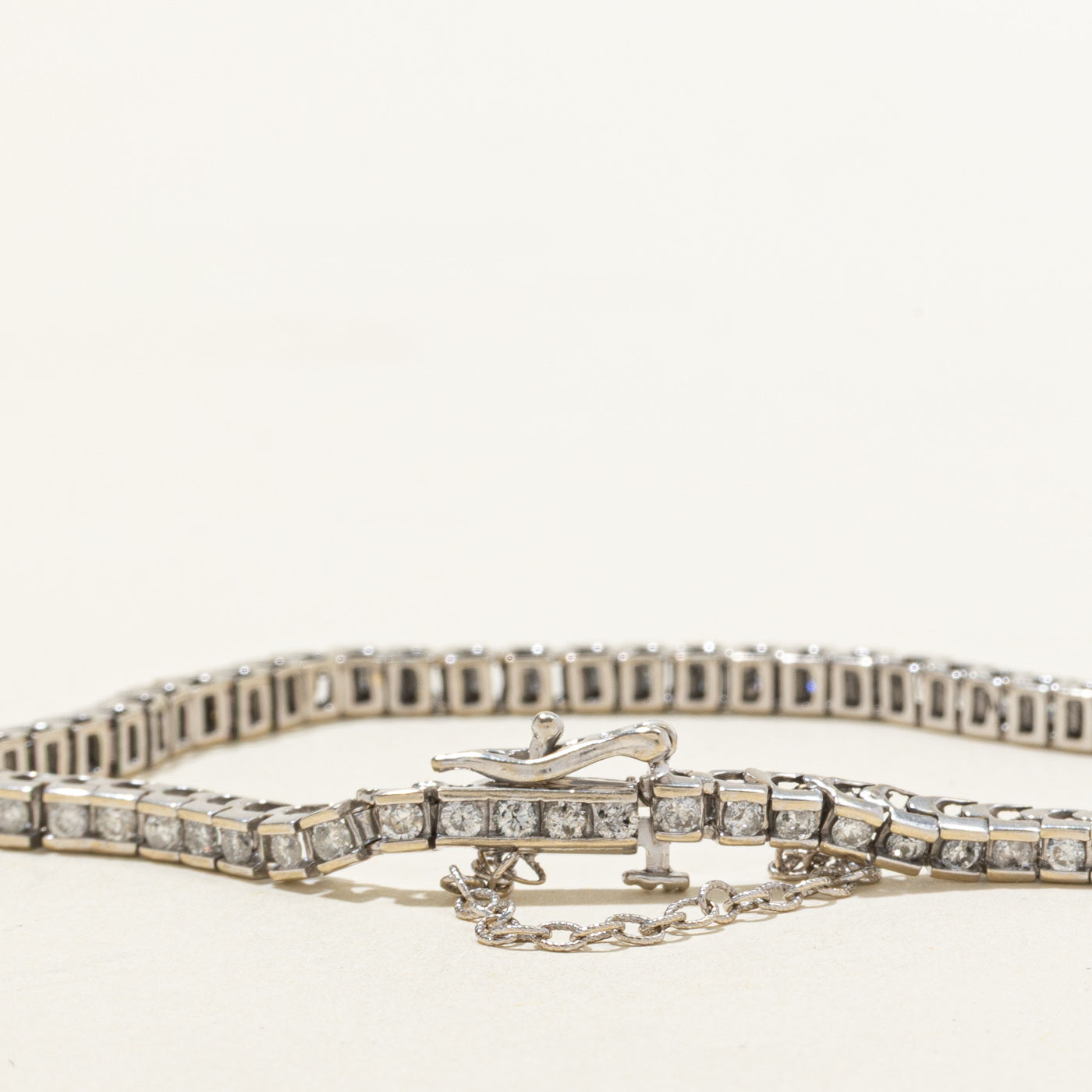 14k Channel Set Diamond Tennis Bracelet | 1.64ctw