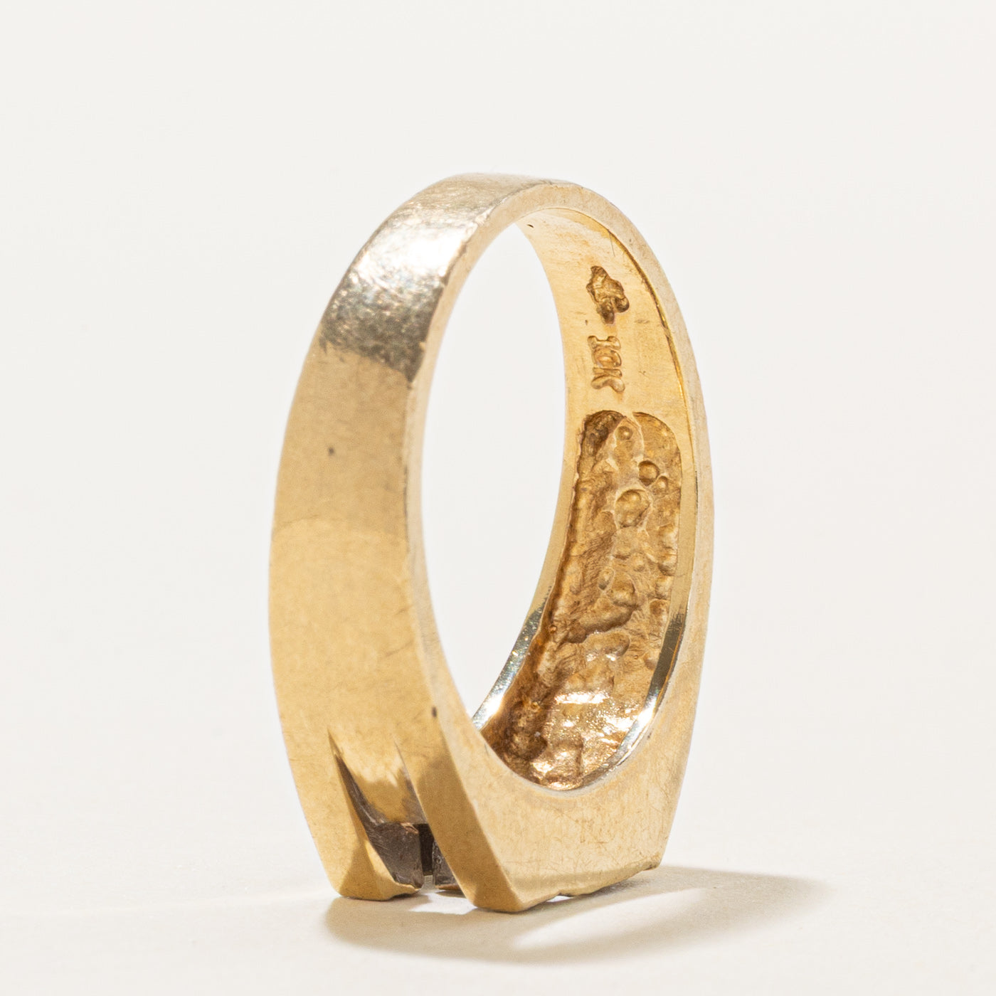 10K Diamond "E" Initial Ring | SZ 6.5