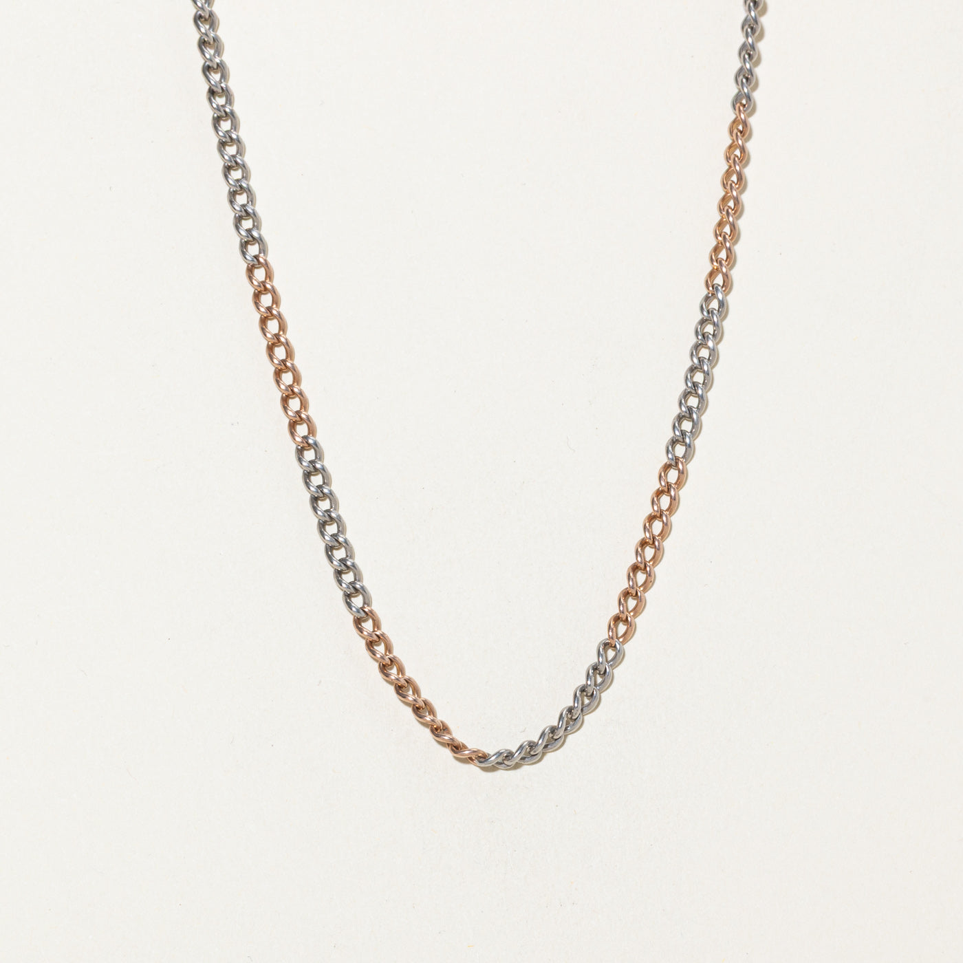 Chaîne de montre à maillons gourmette bicolore avec fermoir pour chien | 35,5 cm