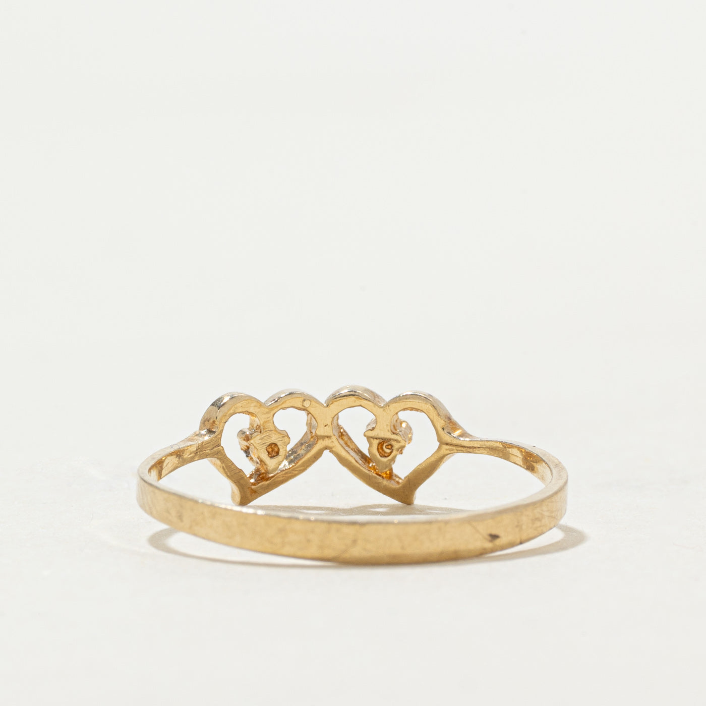 10k Diamond Twin Hearts Ring | SZ 6