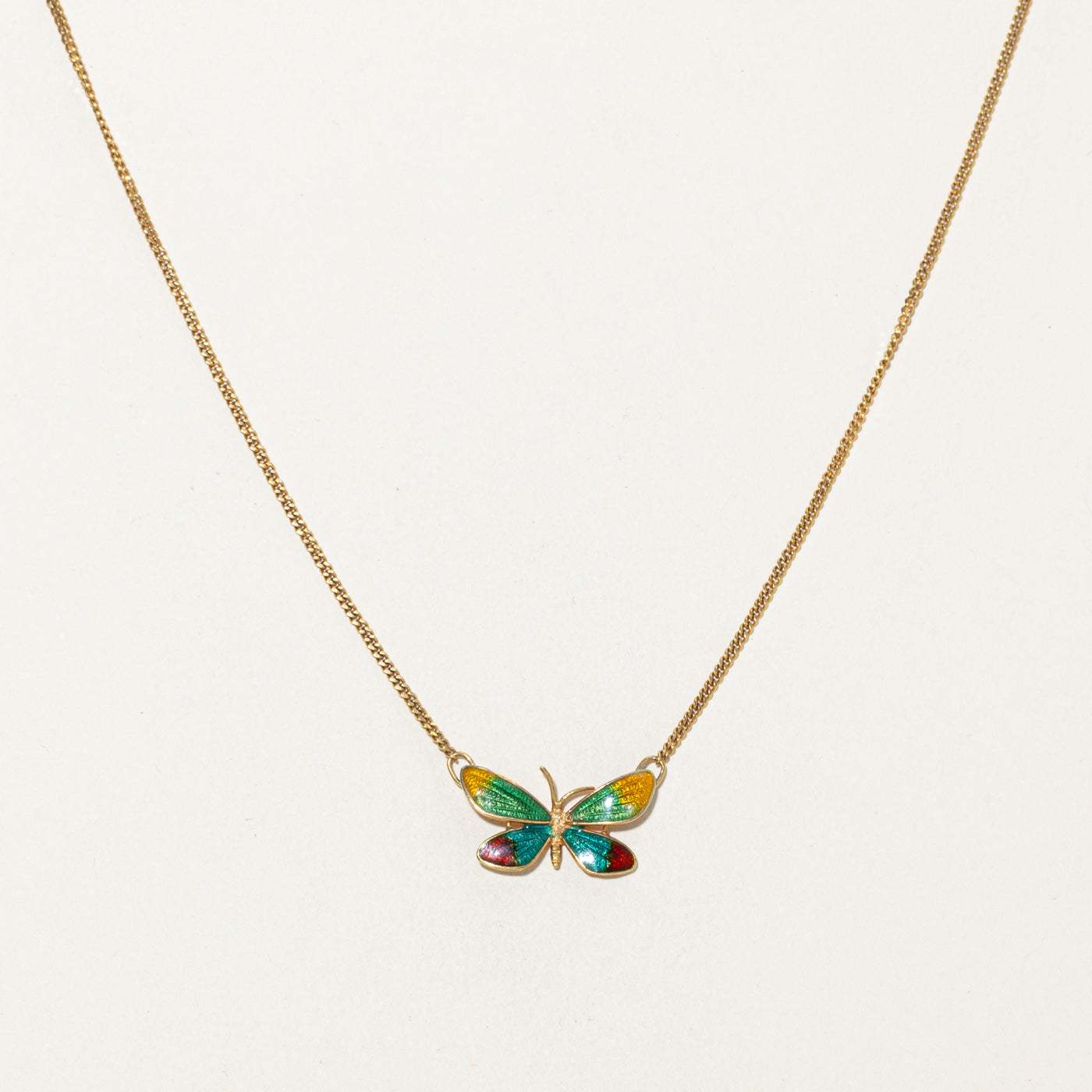 Collier papillon en émail italien | 38 cm