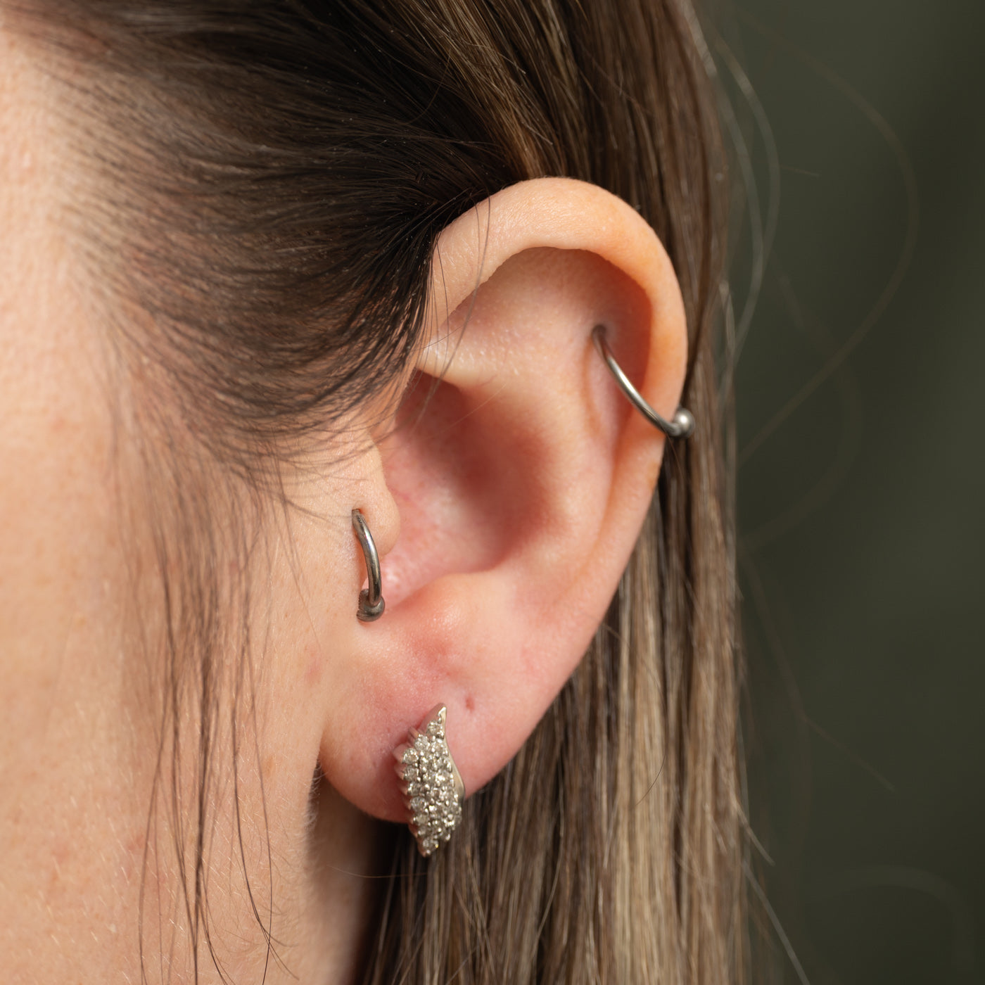 18k Diamond Cluster Stud Earrings | 0.42ctw