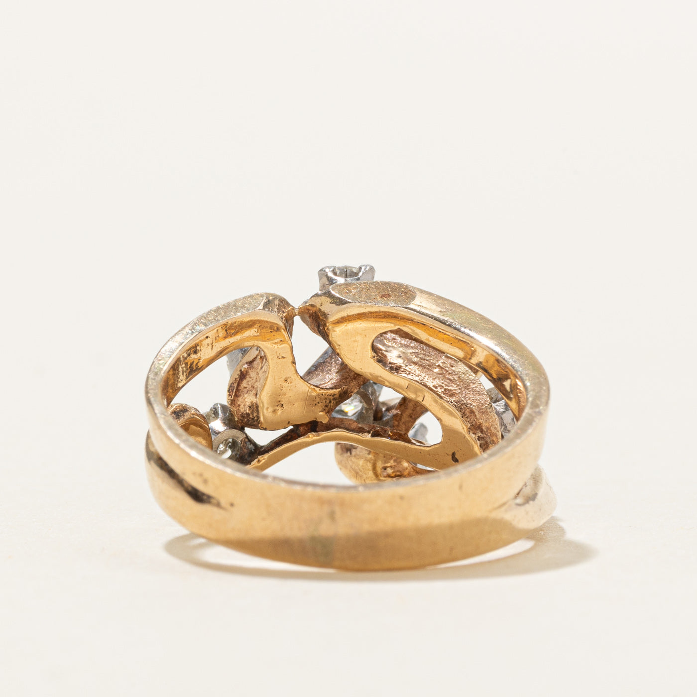 Bague cocktail abstraite en diamants 14 carats | 0,50 ct | Taille 5