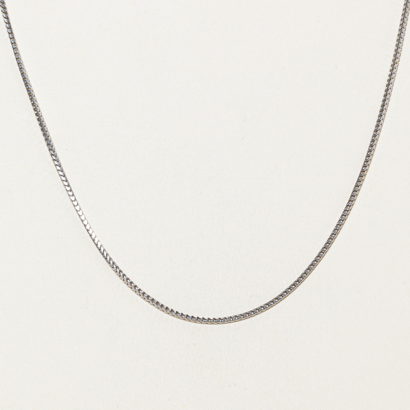 18k White Gold Foxtail Chain | 16"