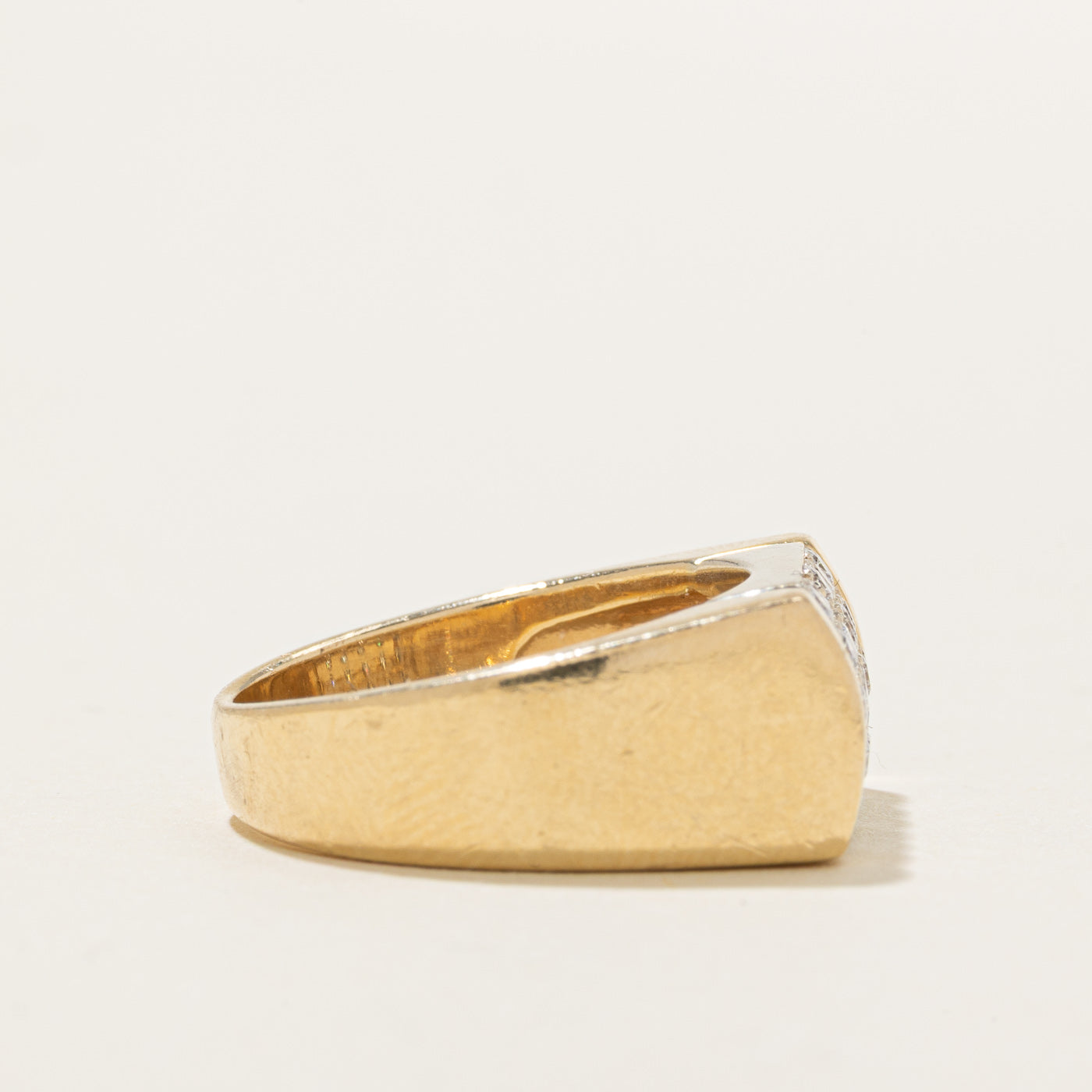 Bague épaisse en or 14 carats sertie de diamants rectangulaires | 0,50 ct au total | Taille 7,5