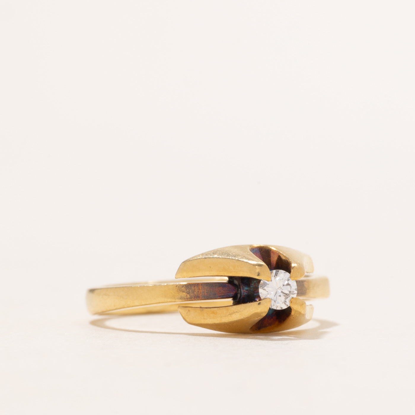 Vintage Abstract 18k Diamond Ring | 0.10 ct | SZ 6.5