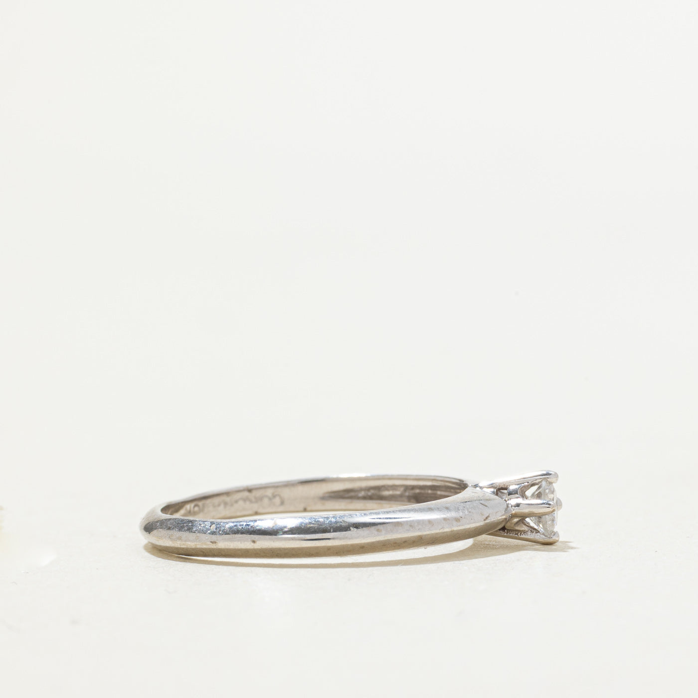 10k Round Brilliant Cut Solitaire Diamond Petite Ring | 0.13ctw | SZ 7.25