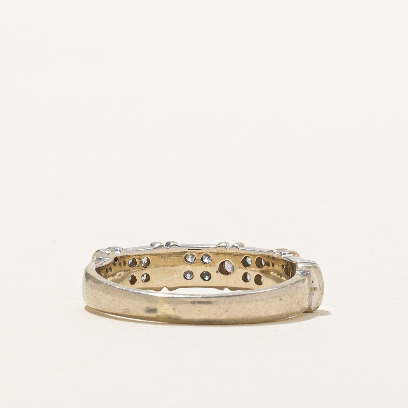 14K Diamond Multi Grid Grooved Band | SZ 4.75