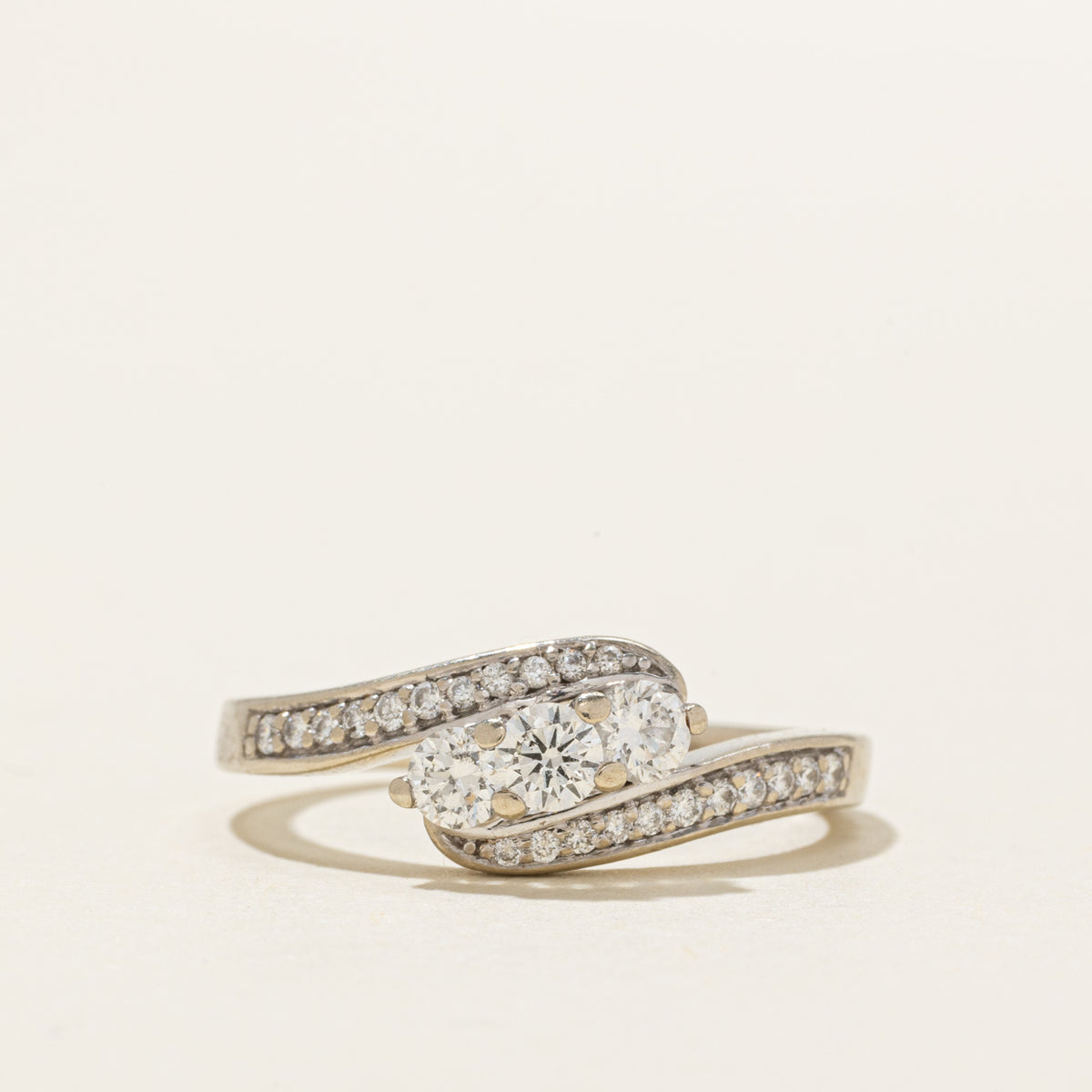 Bague En Or 14 Carats Avec Diamants 0.60 Ct - Neuf Sans Emballage