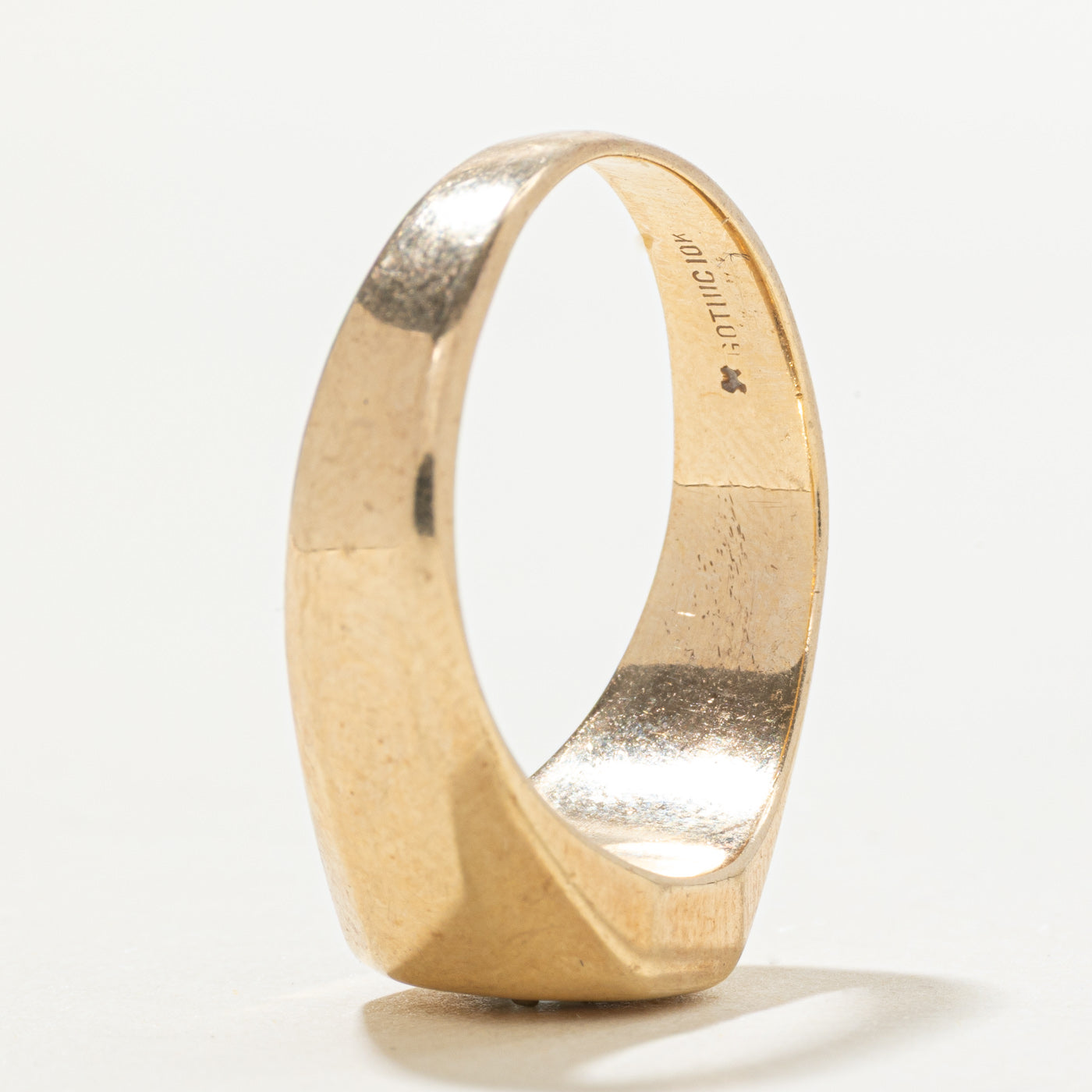 10k Diamond Geometric Signet Ring | 0.08ctw | SZ 10.5