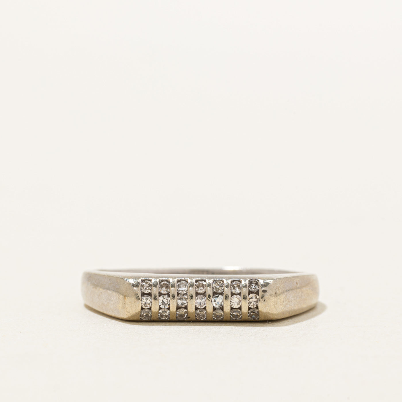 10K Diamond Multi Column Geometric Band | SZ 8.5