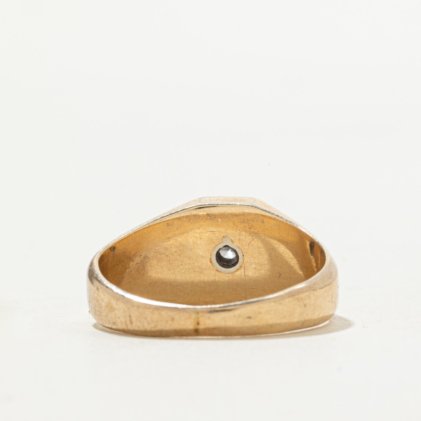 10k Diamond Geometric Signet Ring | 0.08ctw | SZ 10.5