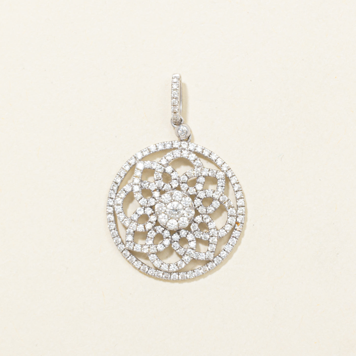 14k Diamond Floral Openwork Pendant | 1.53ctw