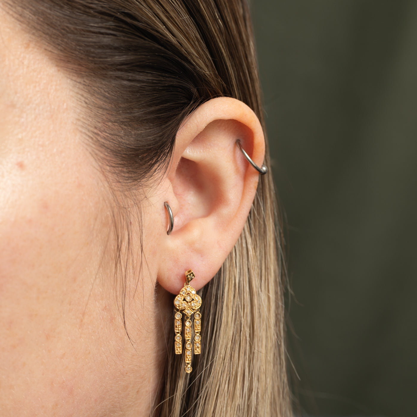 10k Diamond Geometric Chandelier Earrings | 0.20ctw