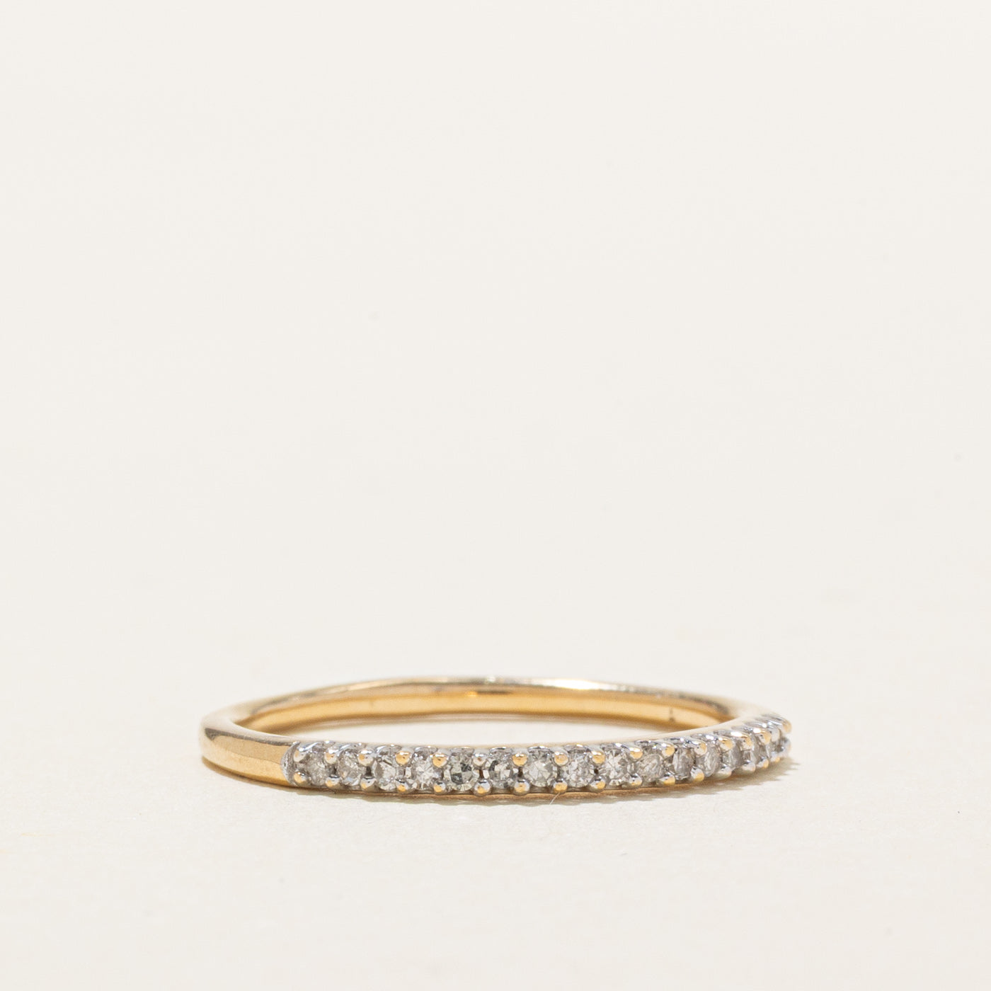 14k Yellow Gold Semi Eternity Diamond Band | SZ 6.0