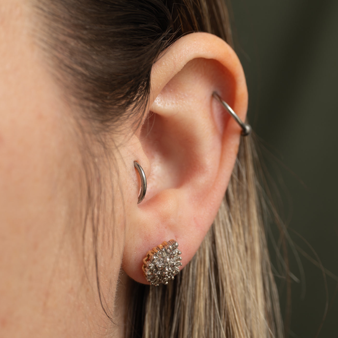 10k Diamond Cluster Pear Shaped Stud Earrings | 0.32ctw