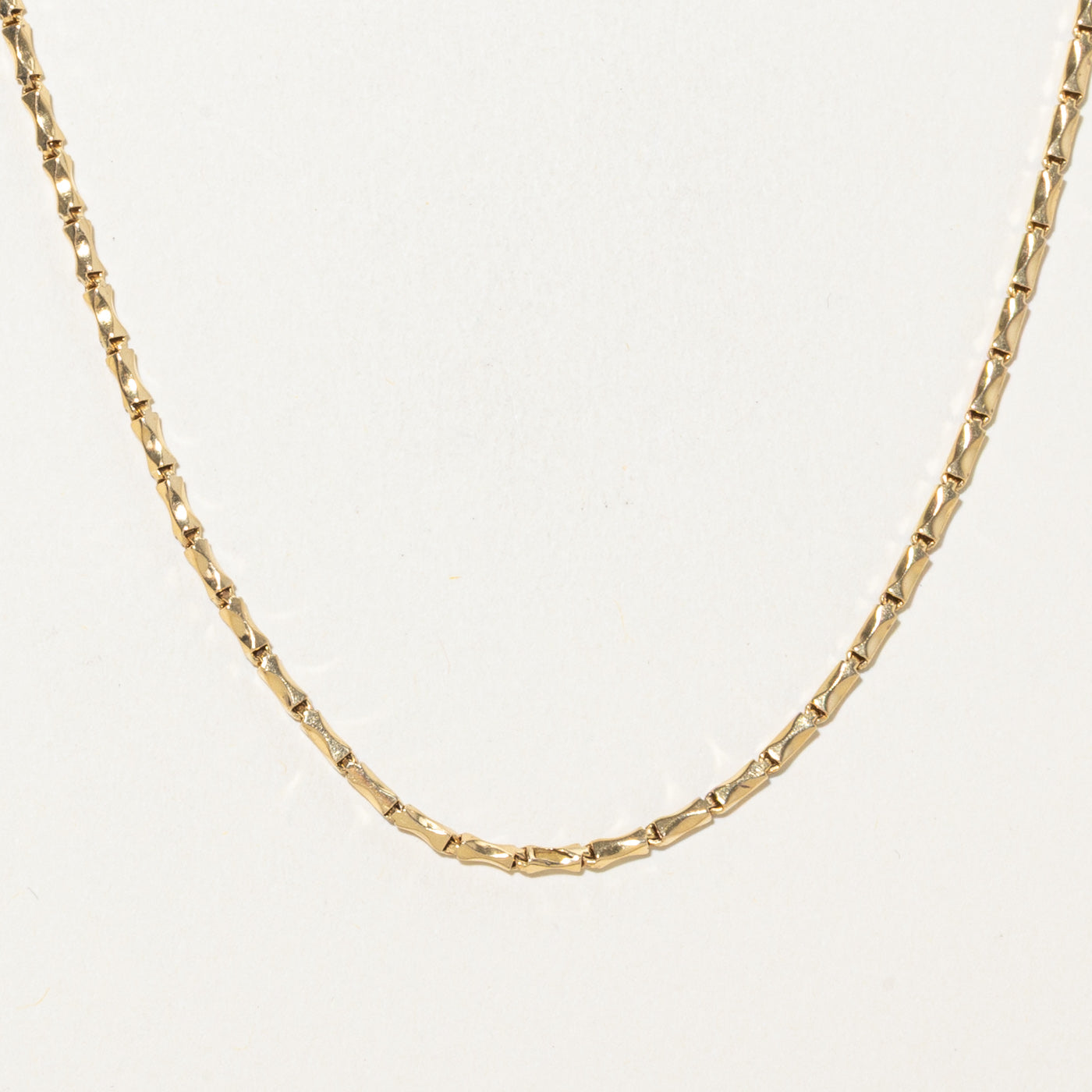 18k Yellow Gold Textured Bead Chain | 21"