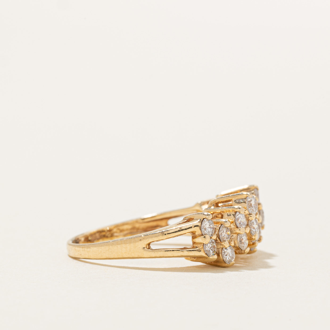 14K Double Row Diamond Zigzag Ring | 0.65ctw | SZ 6.0