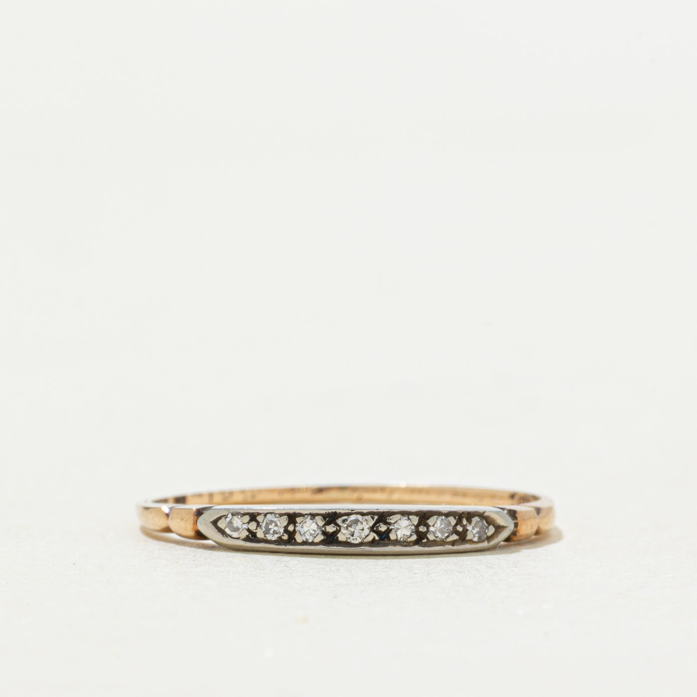 ‘Bluebird’ Vintage Canadian 14k Seven Stone Diamond Band | SZ 5.5