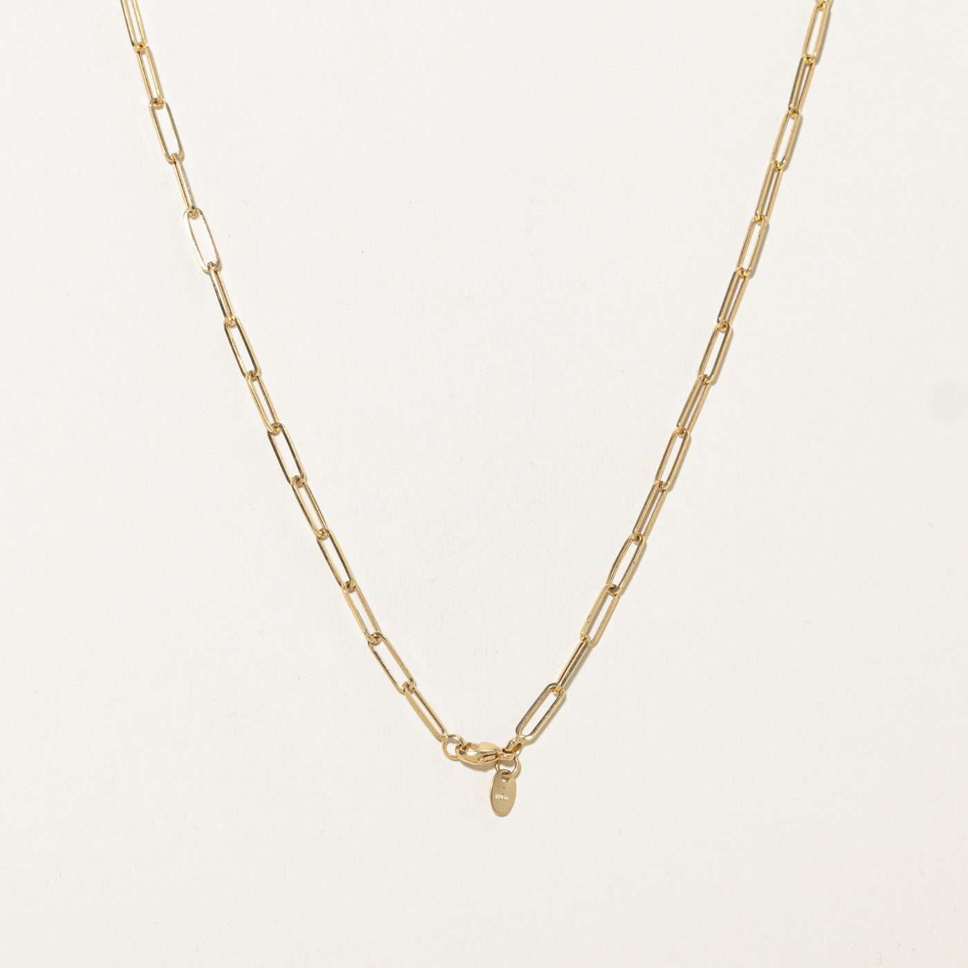 18k Yellow Gold Paperclip Chain | 18"