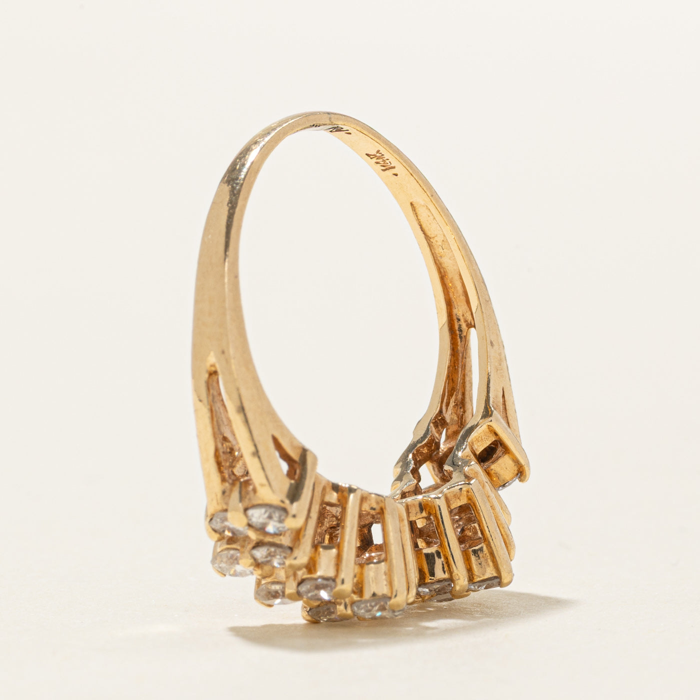 14K Double Row Diamond Zigzag Ring | 0.65ctw | SZ 6.0