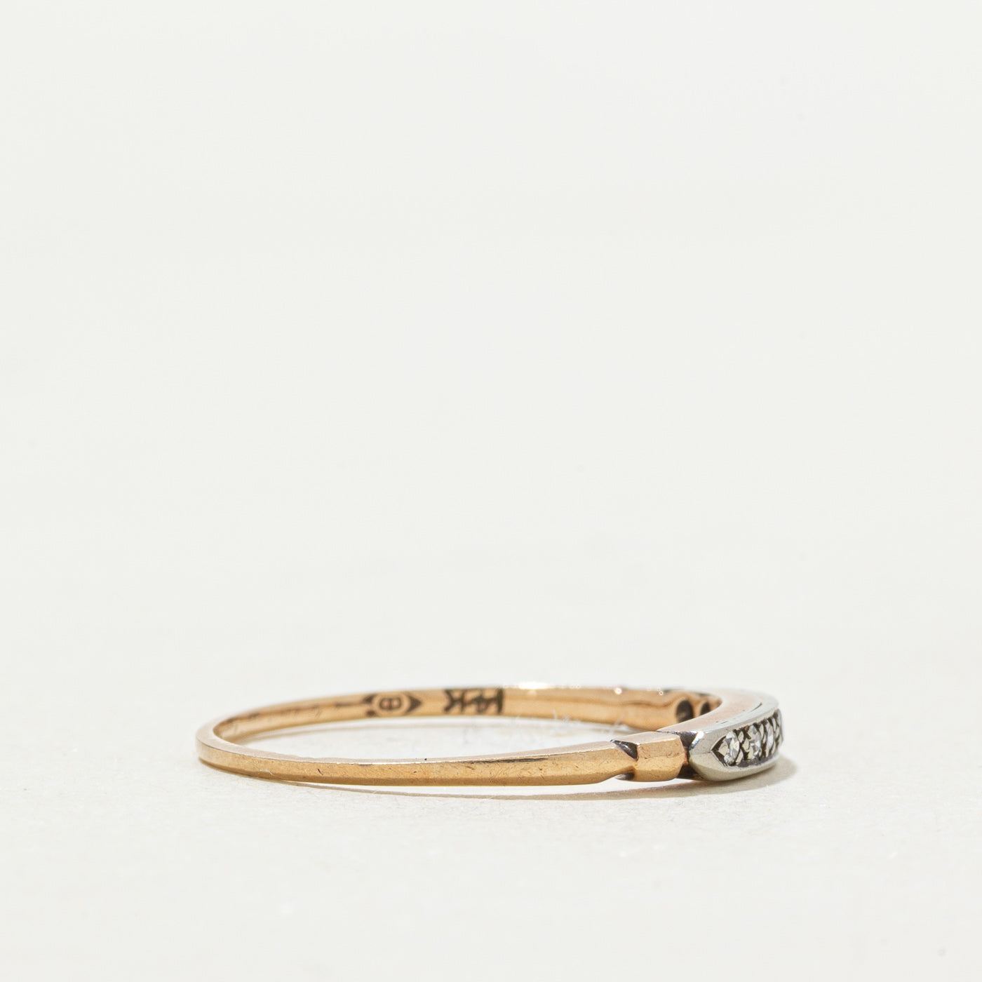 ‘Bluebird’ Vintage Canadian 14k Seven Stone Diamond Band | SZ 5.5