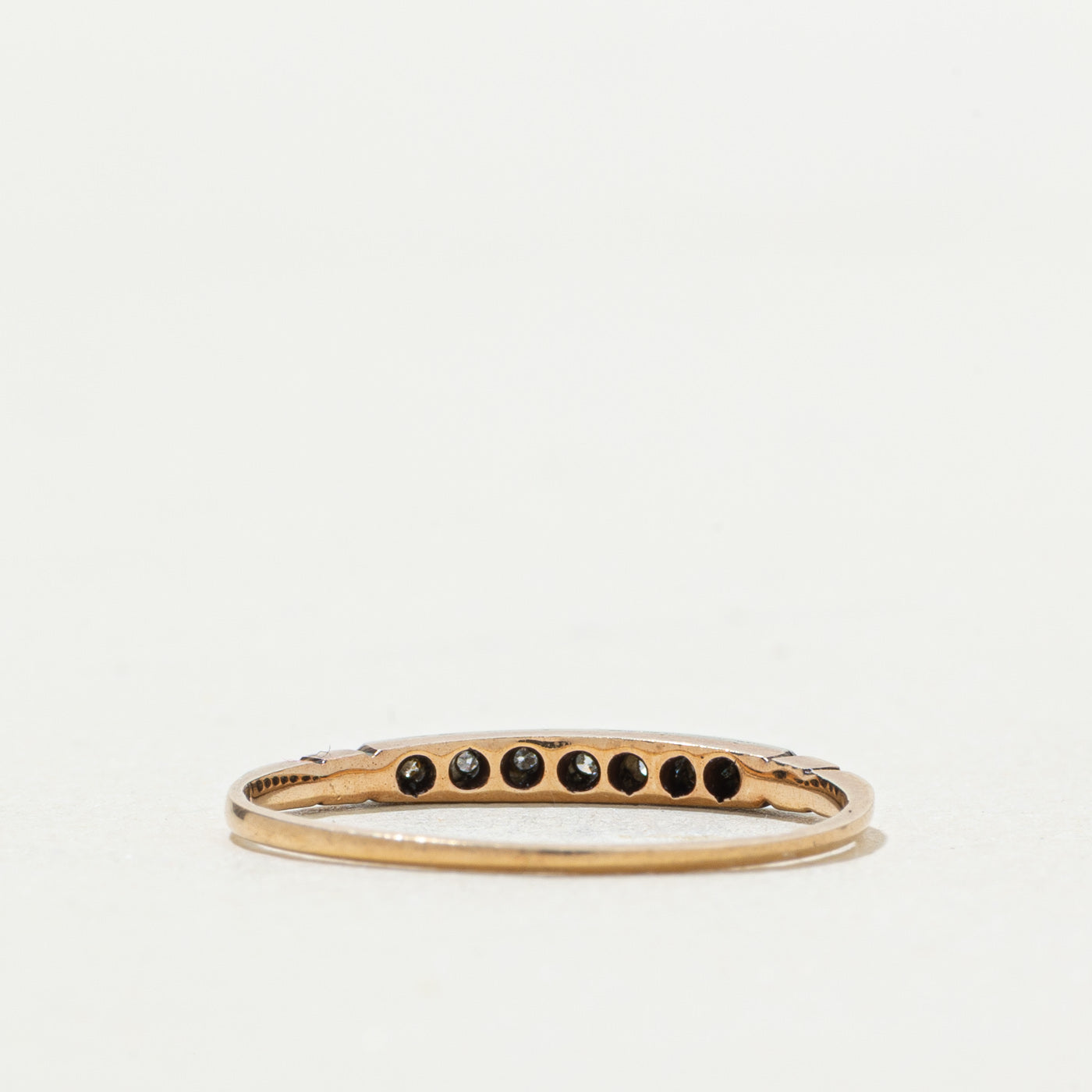 ‘Bluebird’ Vintage Canadian 14k Seven Stone Diamond Band | SZ 5.5