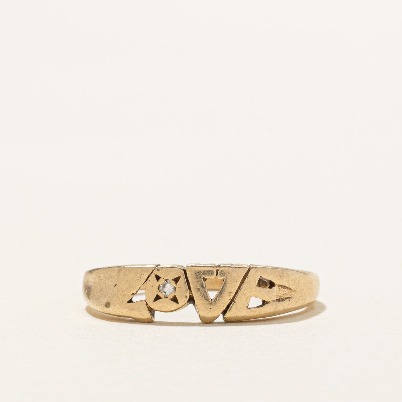 Bande « LOVE » diamant 14K | Taille 6.0