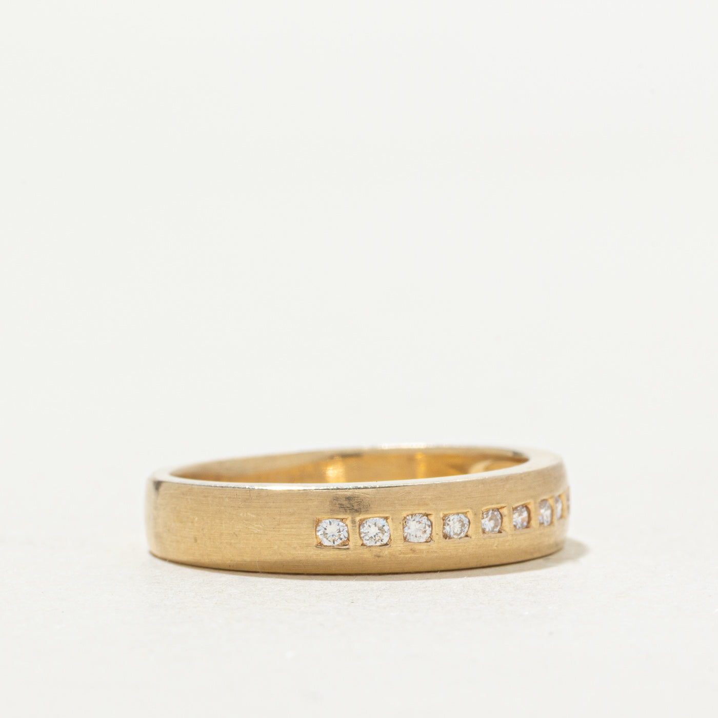 14k Semi Eternity Flush Set Diamond Band | SZ 5.5