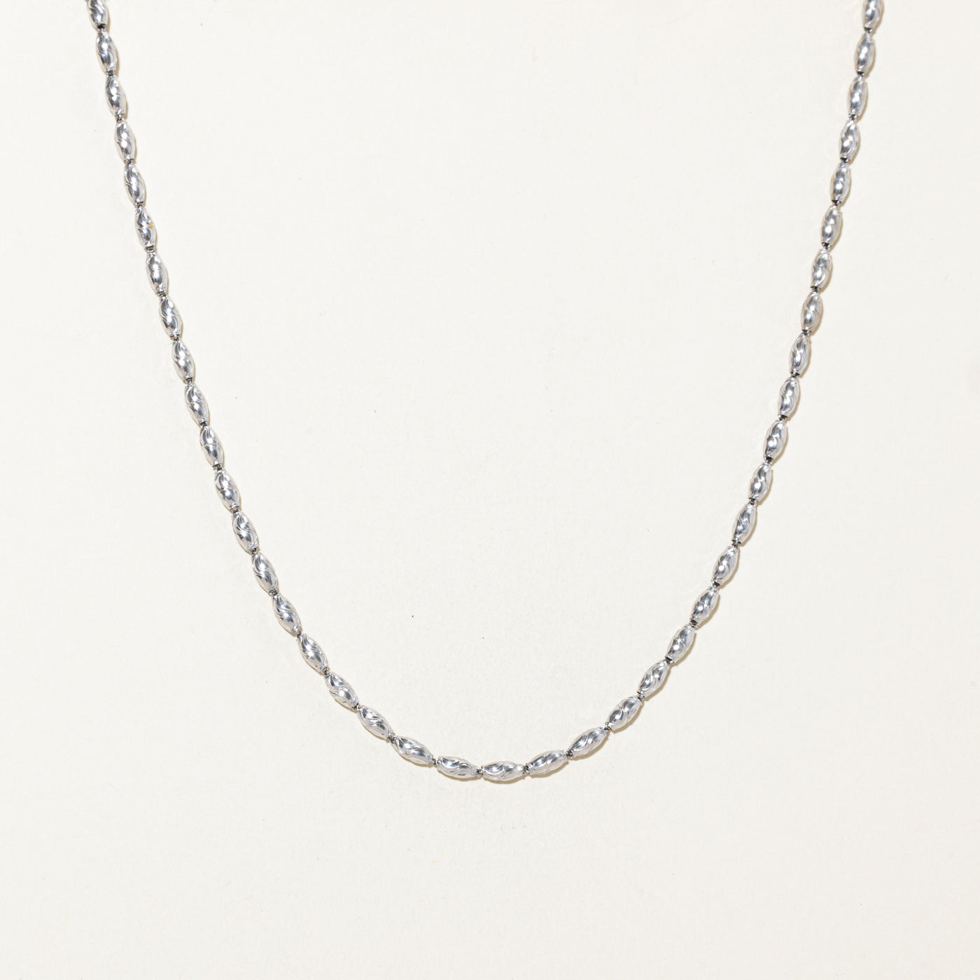 950 Platinum Textured Beaded Chain | 16"