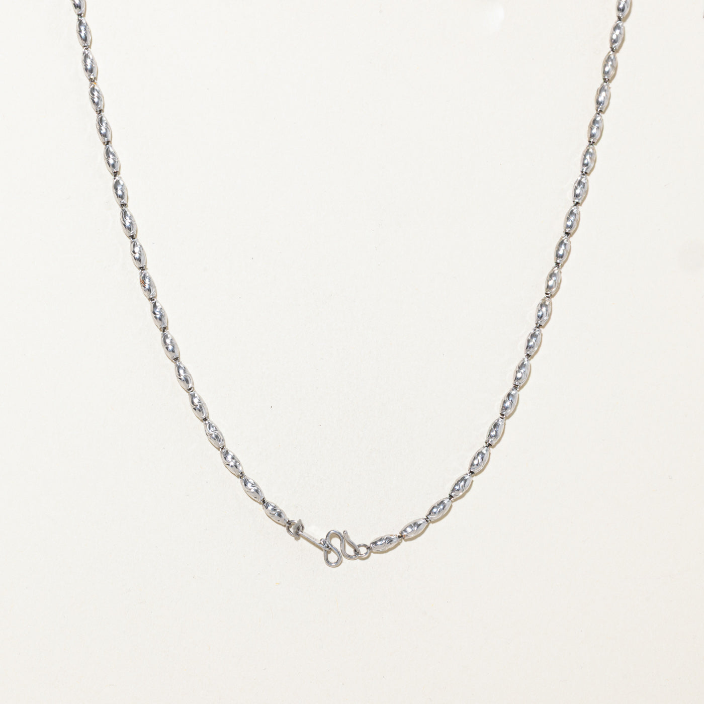 950 Platinum Textured Beaded Chain | 16"