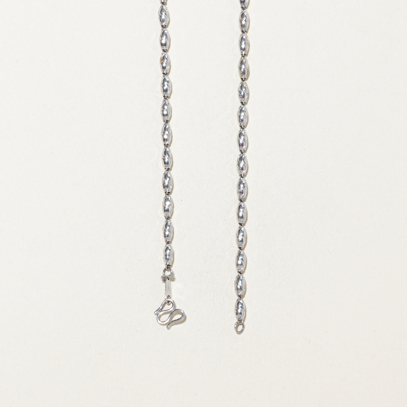 950 Platinum Textured Beaded Chain | 16"