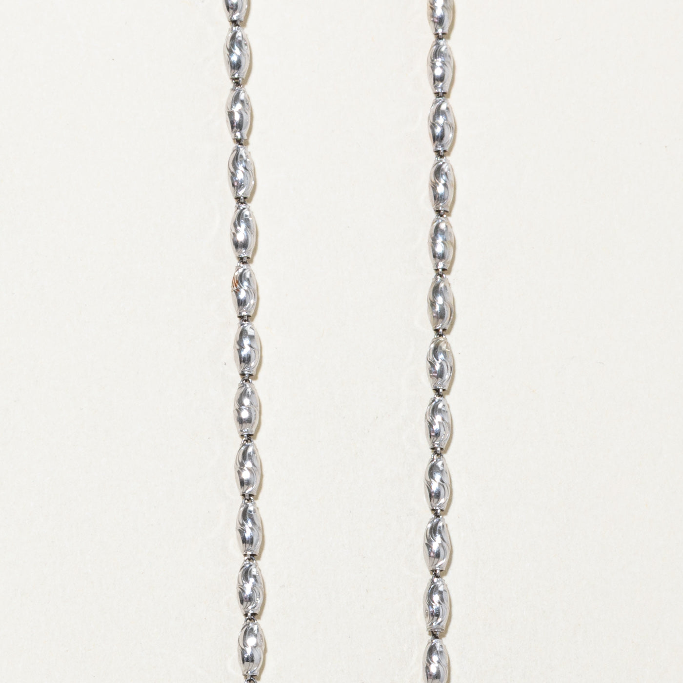 950 Platinum Textured Beaded Chain | 16"