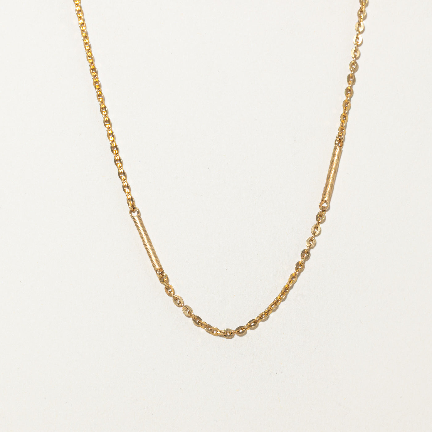 Chaîne à maillons barre en or jaune 18 carats | 40,6 cm