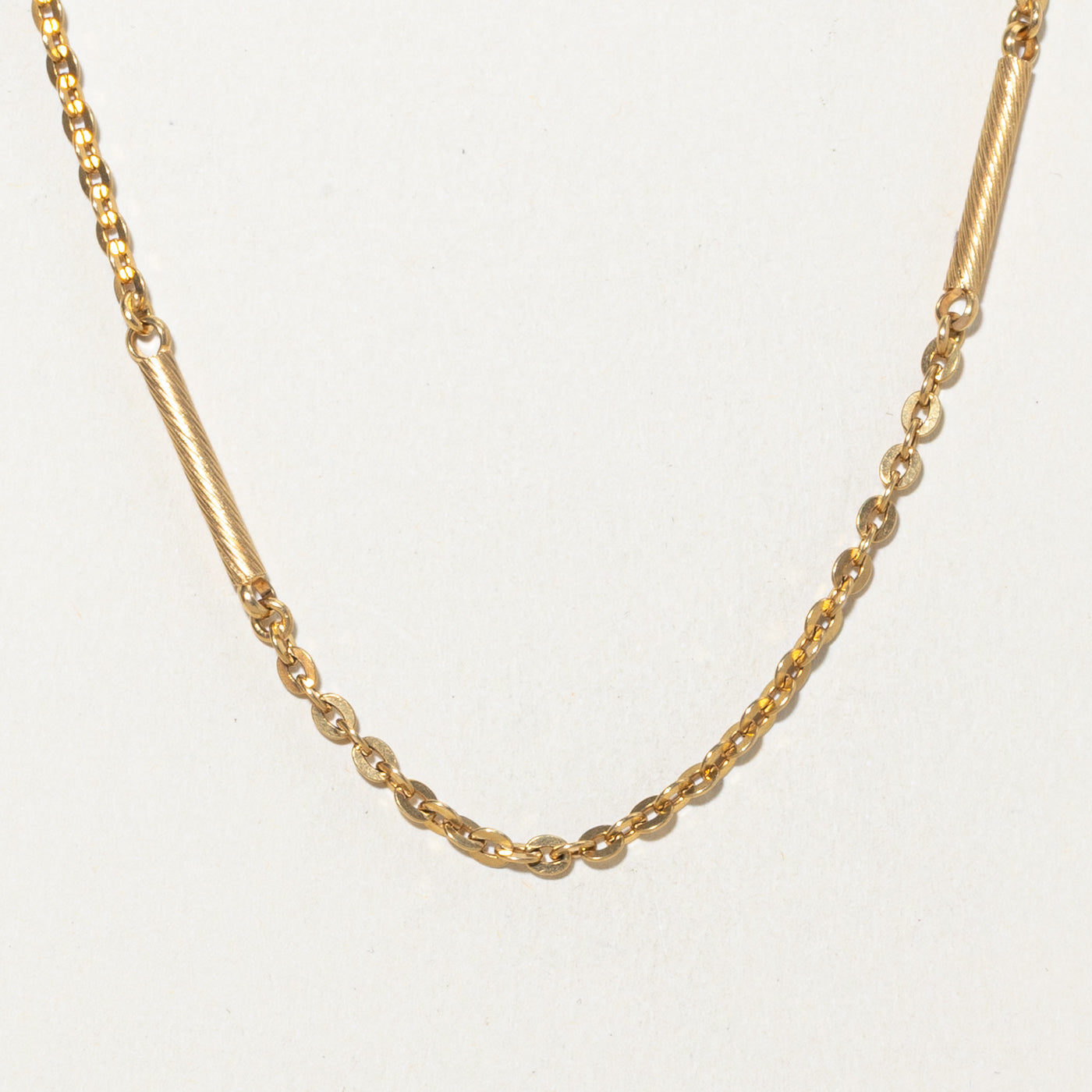 Chaîne à maillons barre en or jaune 18 carats | 40,6 cm