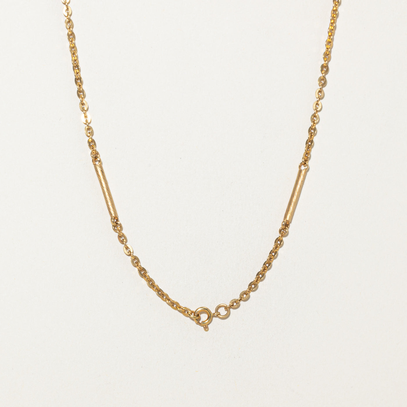 Chaîne à maillons barre en or jaune 18 carats | 40,6 cm