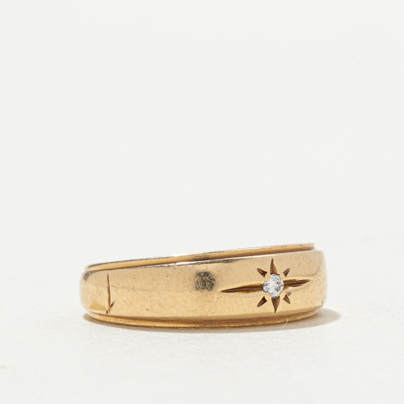 Vintage Canadian 14k Star Set Diamond Band | SZ 6.75