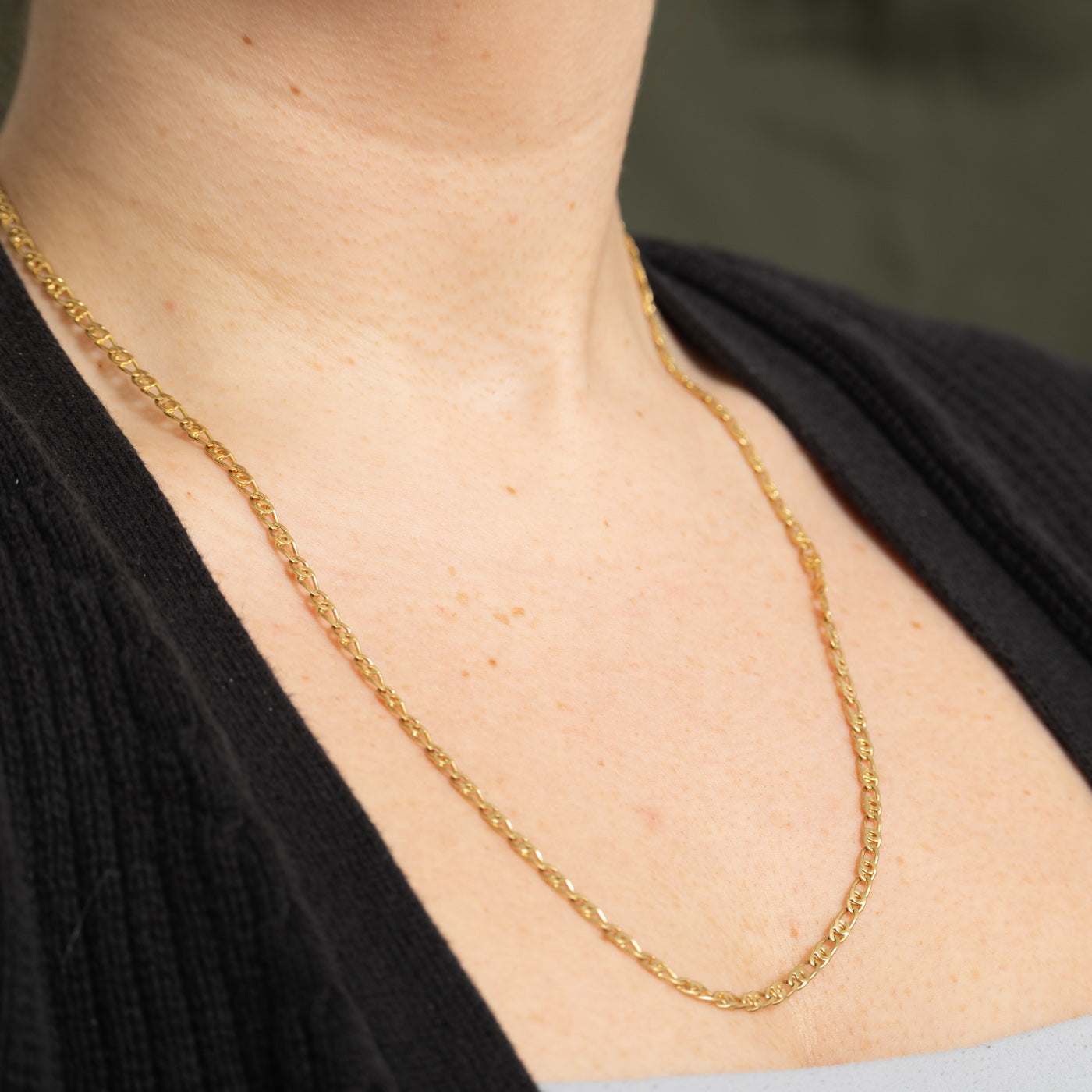 Italian 18k Yellow Gold Figarucci Chain | 22"