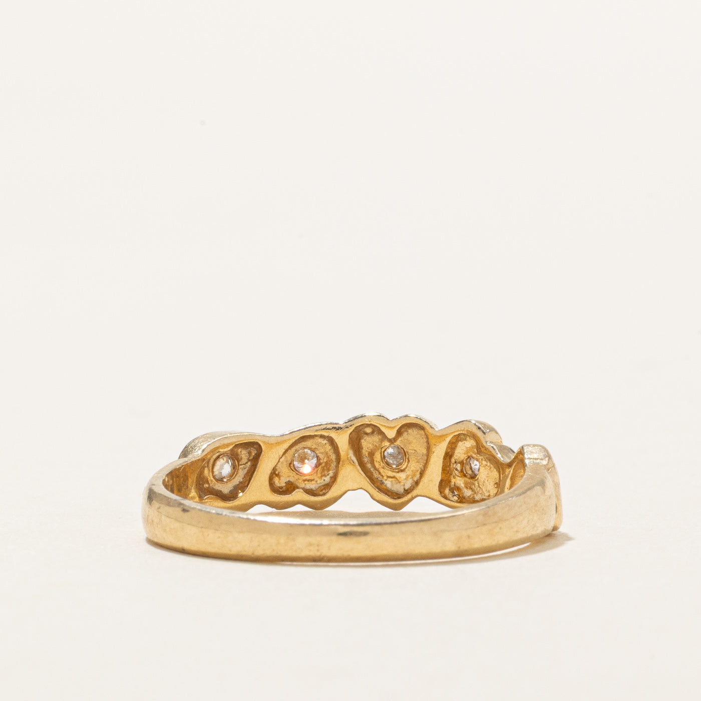 14K Diamond Hearts Band | SZ 6.75