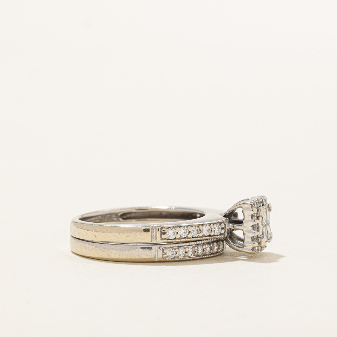 Bague halo en or 14 carats sertie de diamants illusion | 0,50 ct | Taille 5,0