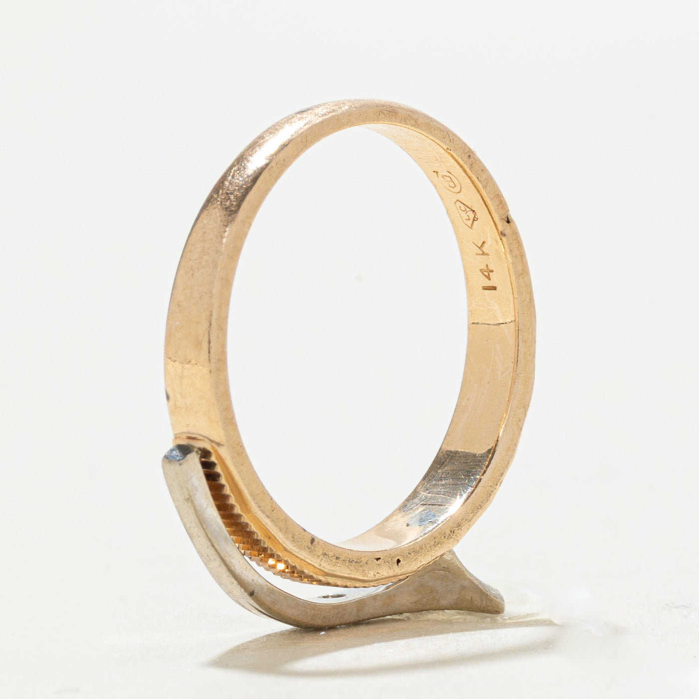 Vintage Canadian 14k Two Tone Diamond Abstract Ring | SZ 6