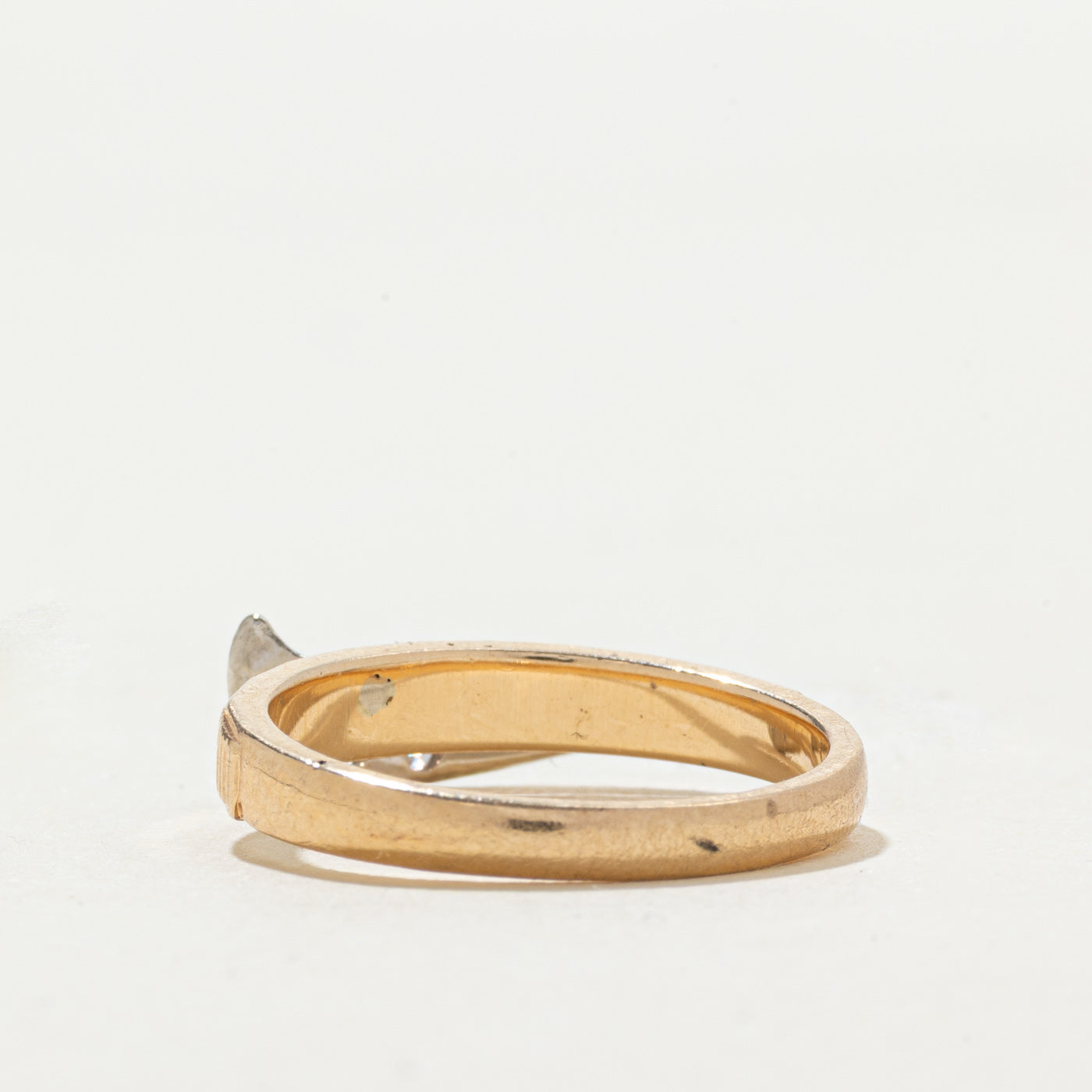 Vintage Canadian 14k Two Tone Diamond Abstract Ring | SZ 6