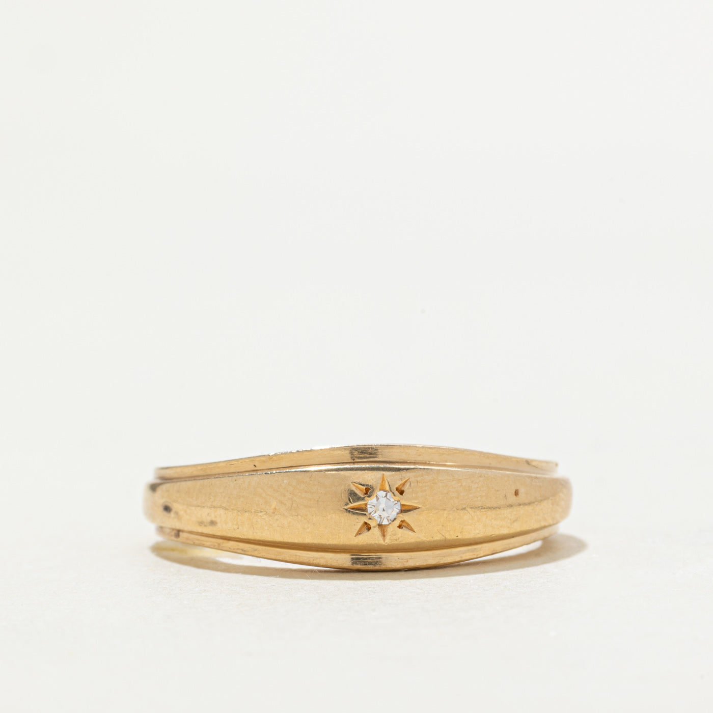 ‘Birks’ 14k Star Set Diamond Band | SZ 11.25