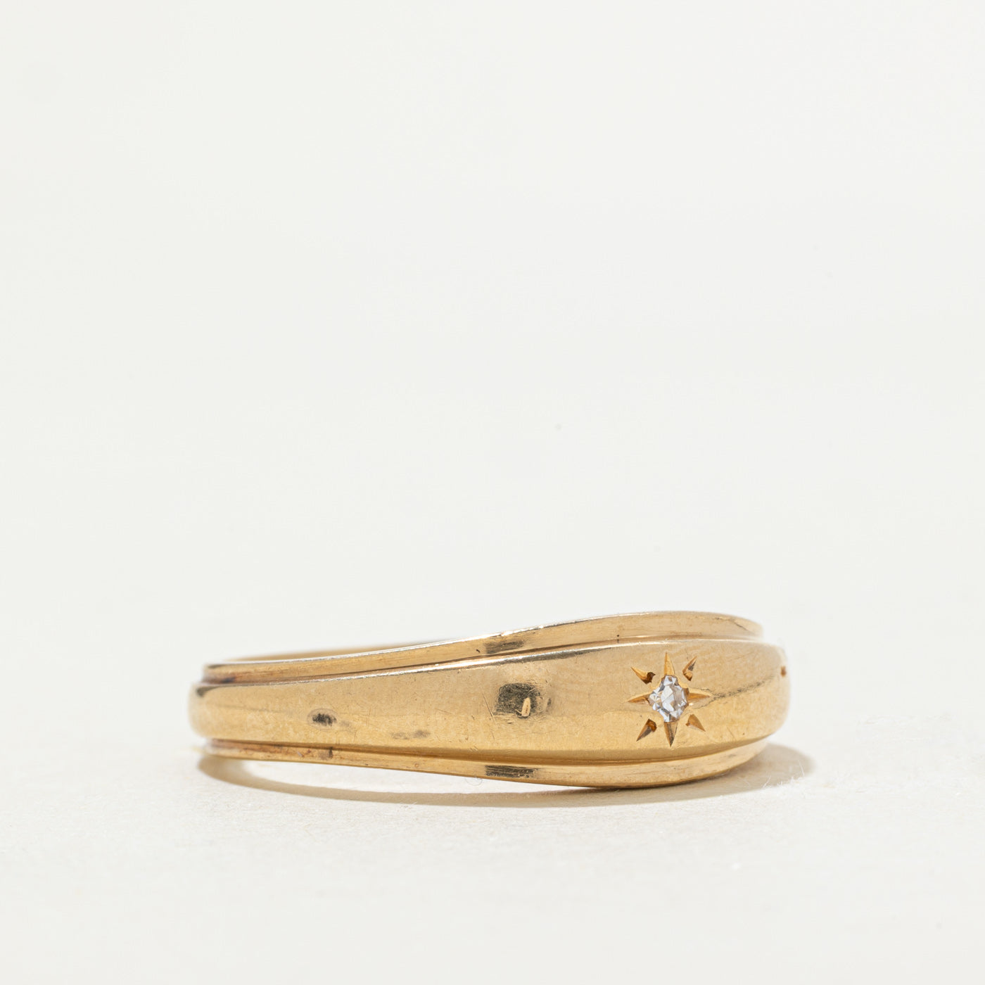 ‘Birks’ 14k Star Set Diamond Band | SZ 11.25