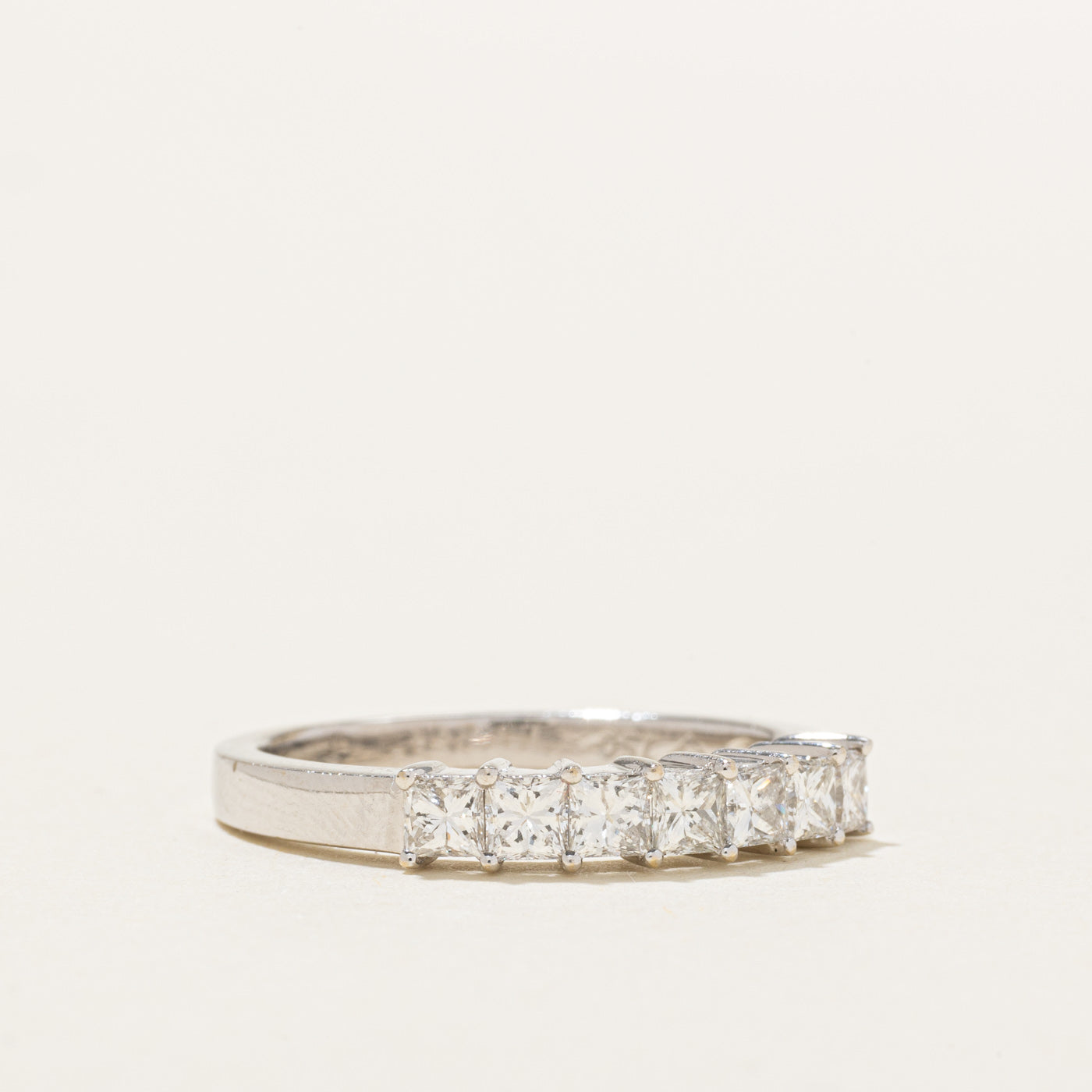 18k Seven Stone Princess Cut Diamond Band | 0.75ctw | SZ 7.5