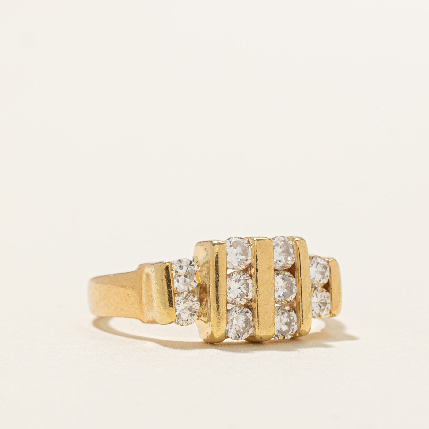 18K Multi Column Diamond Ring | 0.50ctw | SZ 6.5